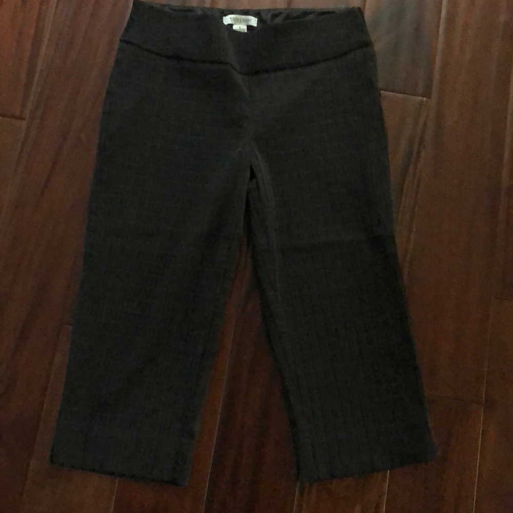 White House Black Market Checkered Black Capris